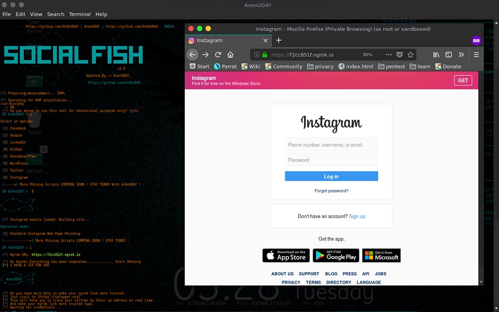 how to make phishing page using 000webhost instagram