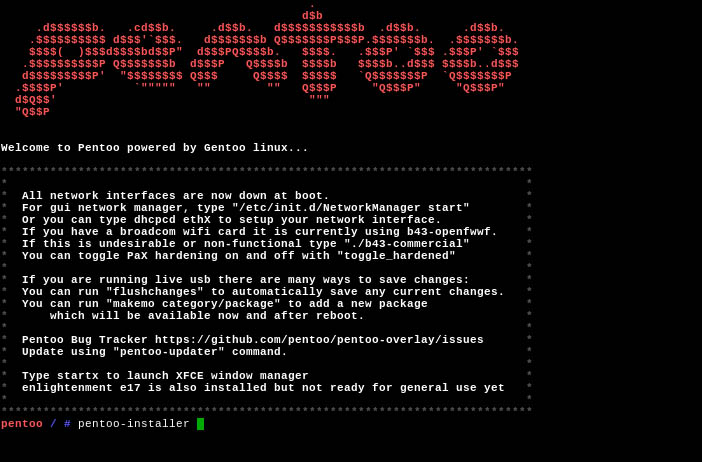 Pentoo Linux Installer