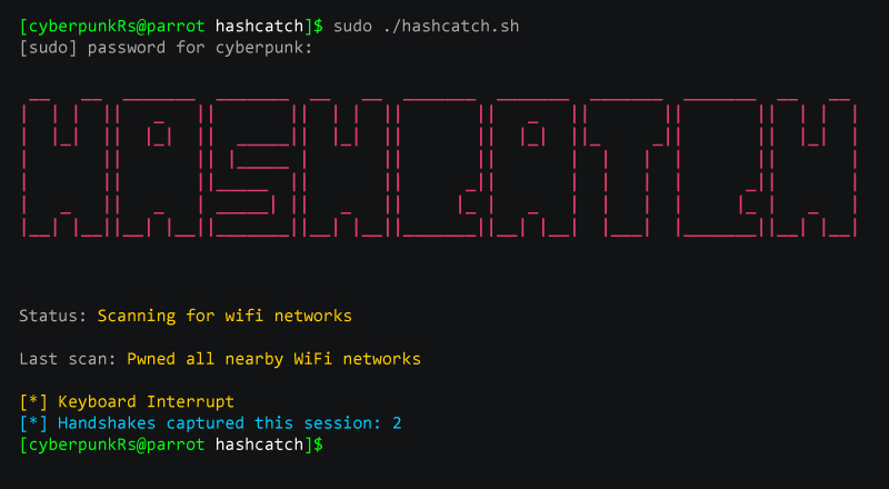 Hashcatch: Capture Handshakes of Nearby WiFi