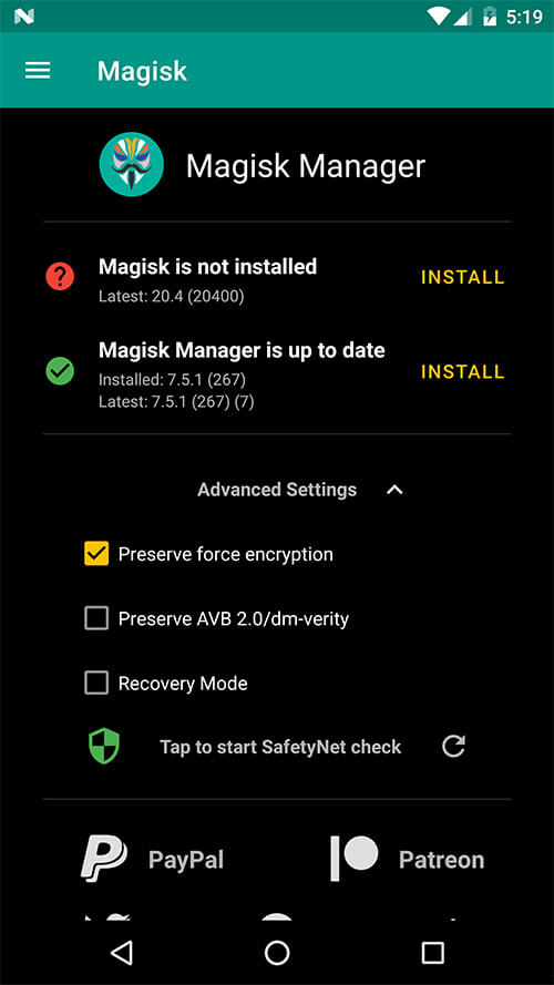 How To Root Android Phone: Magisk Home Screen